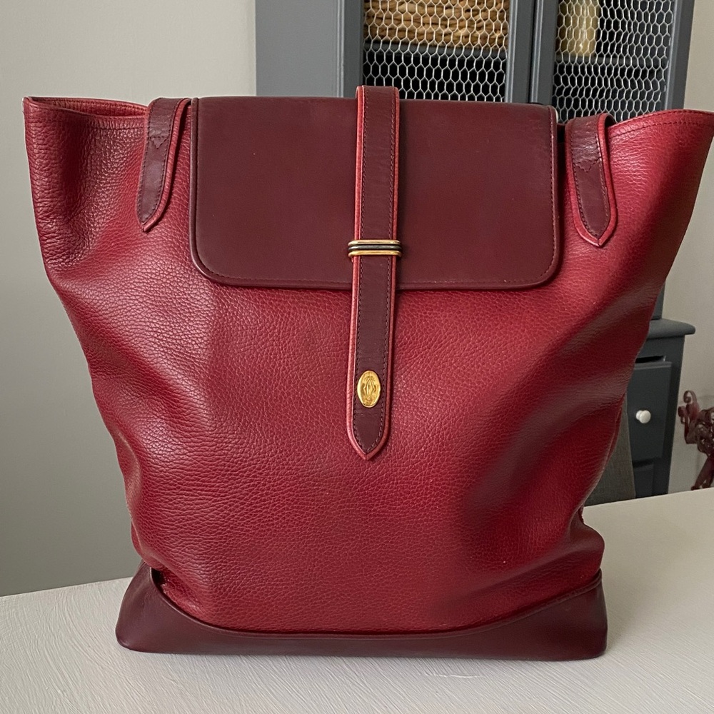 Cartier Burgundy Red Leather Tote - Authentic Vintage Luxury - Picture 3 of 16